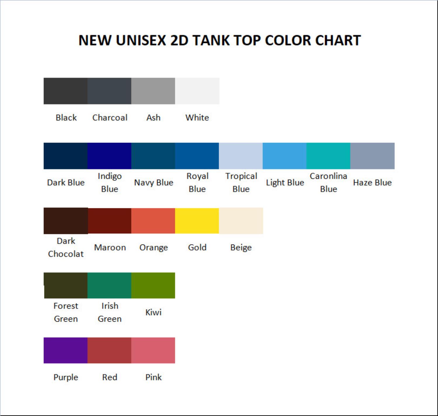 tank top color chart - Dark Souls Store
